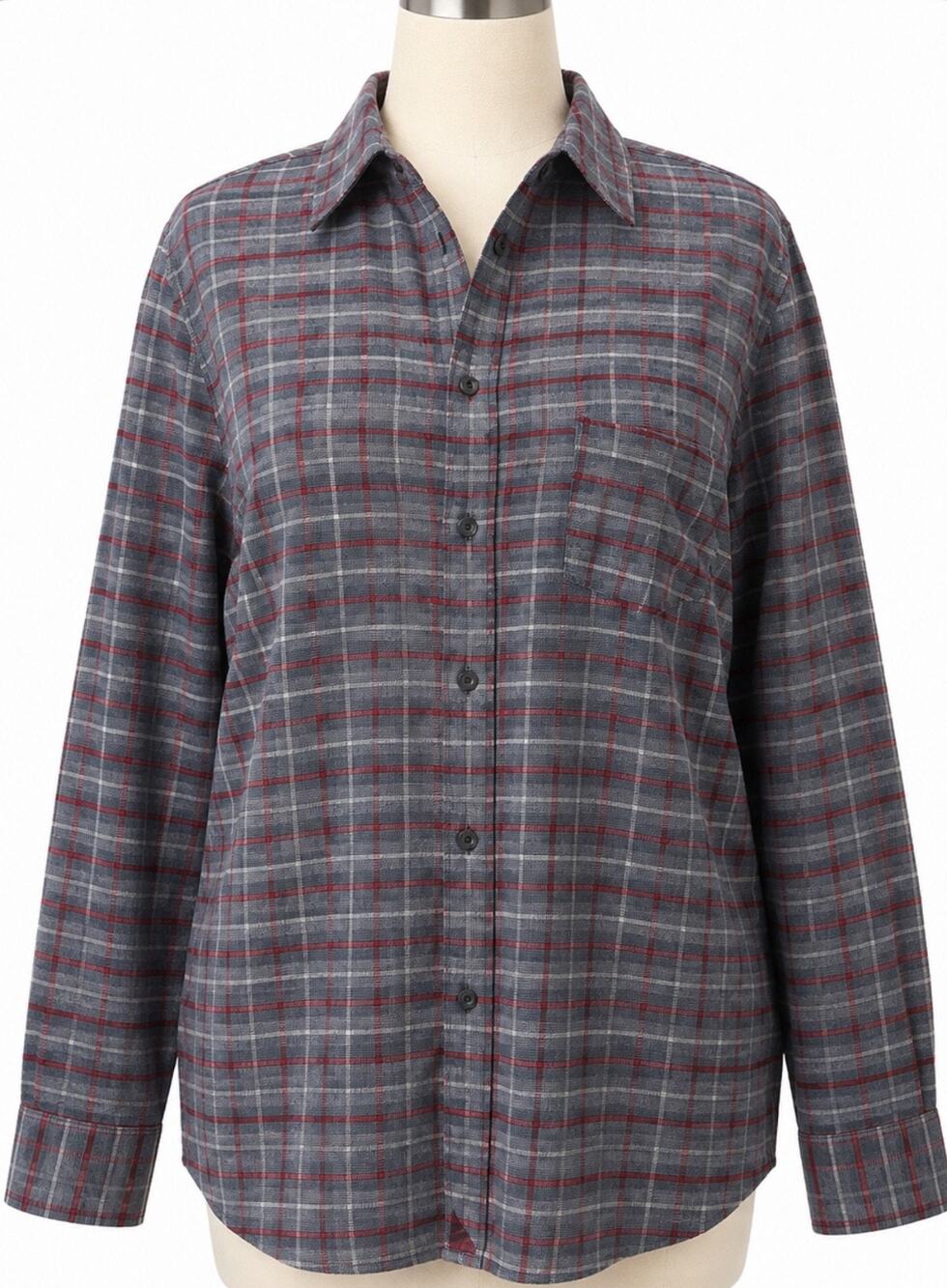 UNTUCKit Men Plaid Gray Shirt Chest Pocket Button Down Casual Long Sleeve Medium